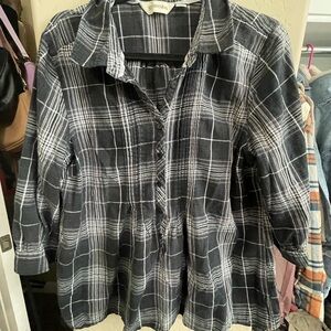 Universal Thread Black and White Plaid Shirt